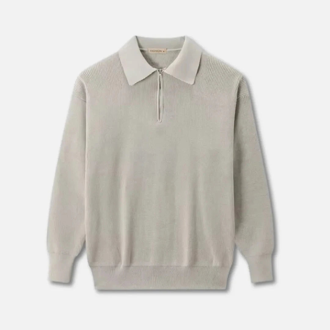 Lune London | Knit pullover for men - Ribbed texture, structured collar - Regular fit