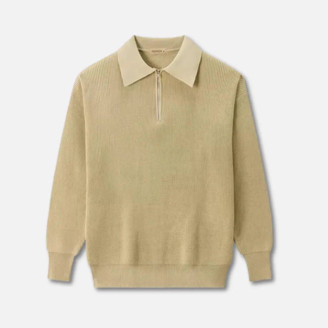 Lune London | Knit pullover for men - Ribbed texture, structured collar - Regular fit