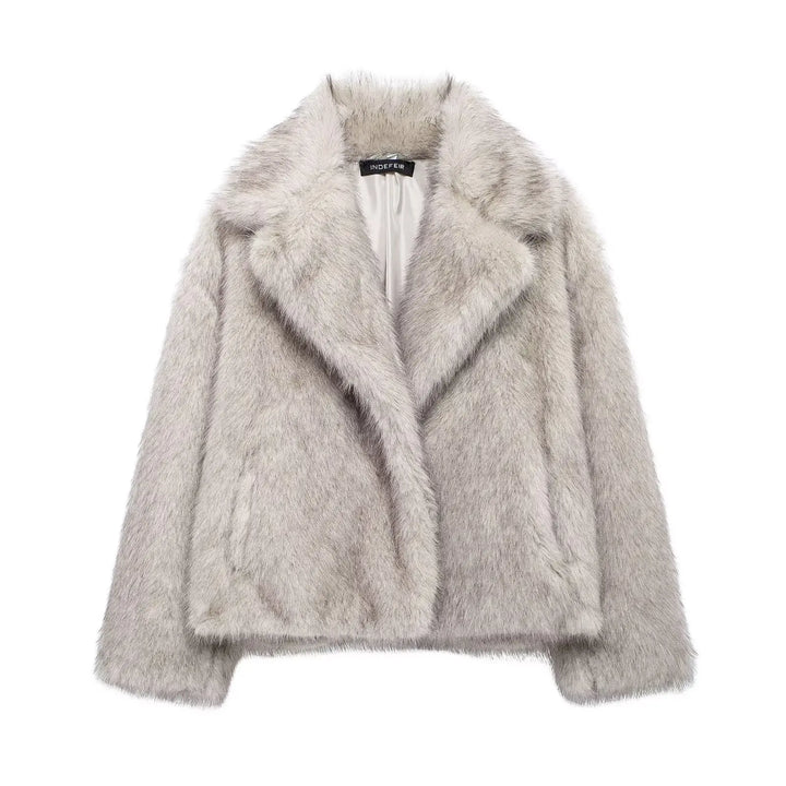 Lune London | Vintage - Women's winter jacket with faux fur and turned-down collar