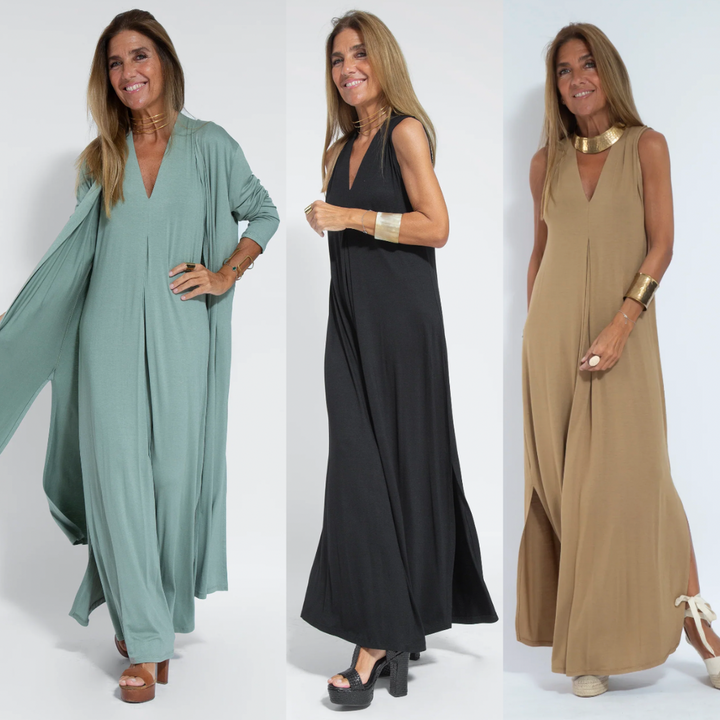 Lune London | Set with Long, Slimming Dress and Vest