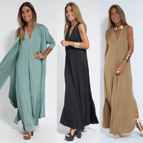 Lune London | Set with Long, Slimming Dress and Vest