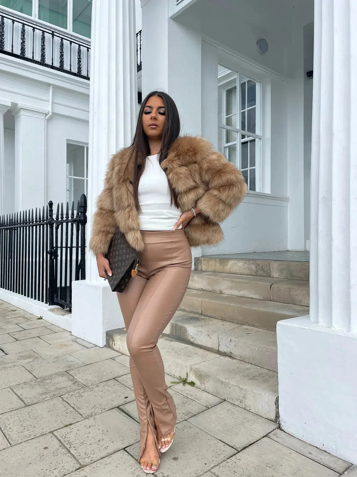 Chic Und Stil | Warm Short Fluffy Jacket Faux Fur Coat for Women