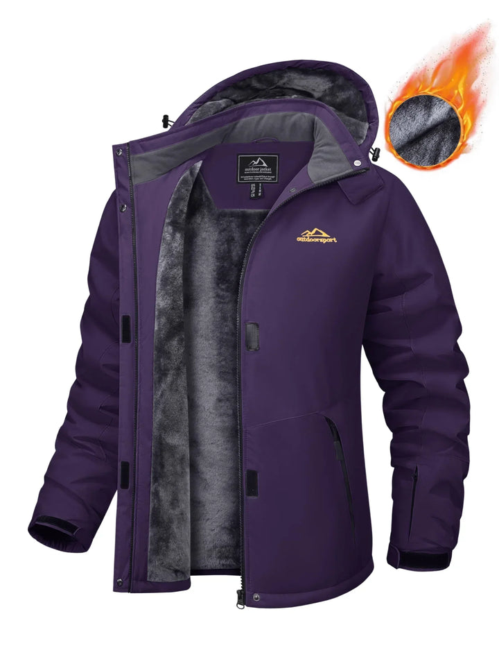 Lune London | Parka Winter Jacket - Warmer and waterproof coat with removable hood, fleece lining, and 5 zippered pockets