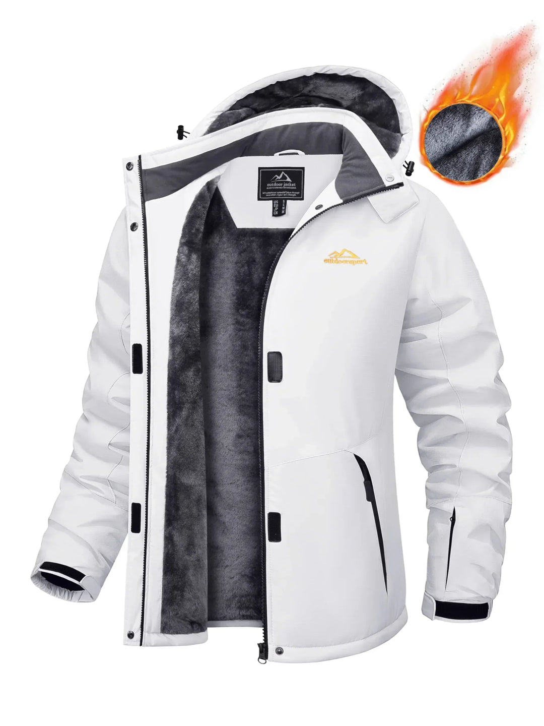 Lune London | Parka Winter Jacket - Warmer and waterproof coat with removable hood, fleece lining, and 5 zippered pockets