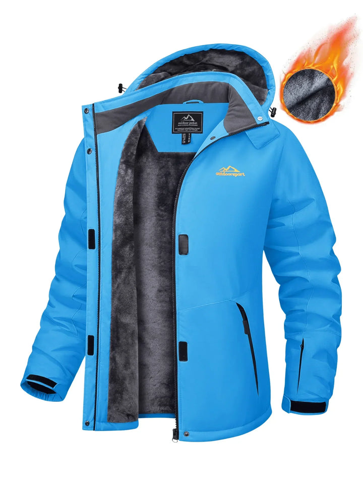 Lune London | Parka Winter Jacket - Warmer and waterproof coat with removable hood, fleece lining, and 5 zippered pockets