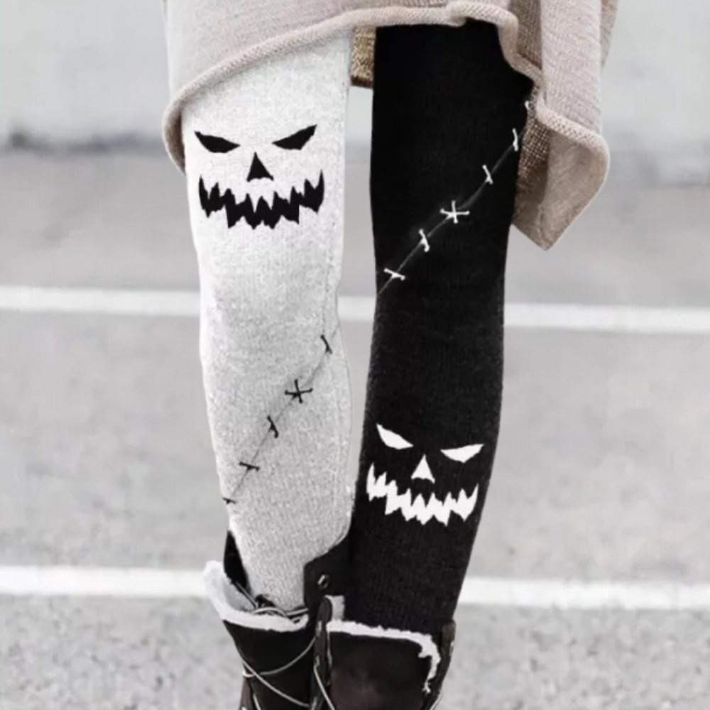 Lune London | Leggings Tight-Fitting Soft and Breathable Knit Geometric Pattern Fully Length