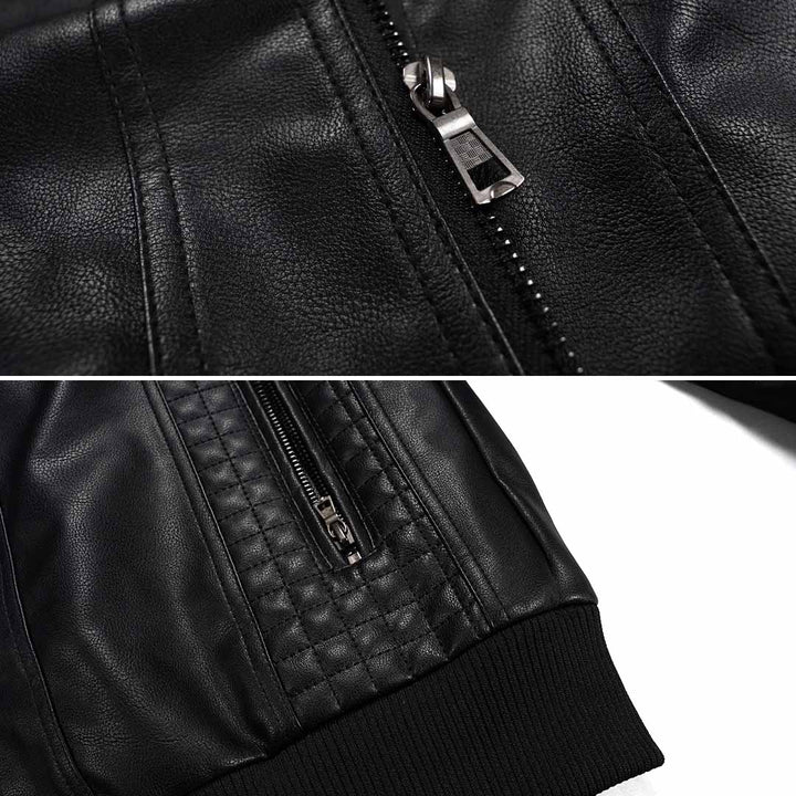 Lune London | Urban street jacket in faux leather with removable hood - Trendy transition jacket for everyday life and leisure