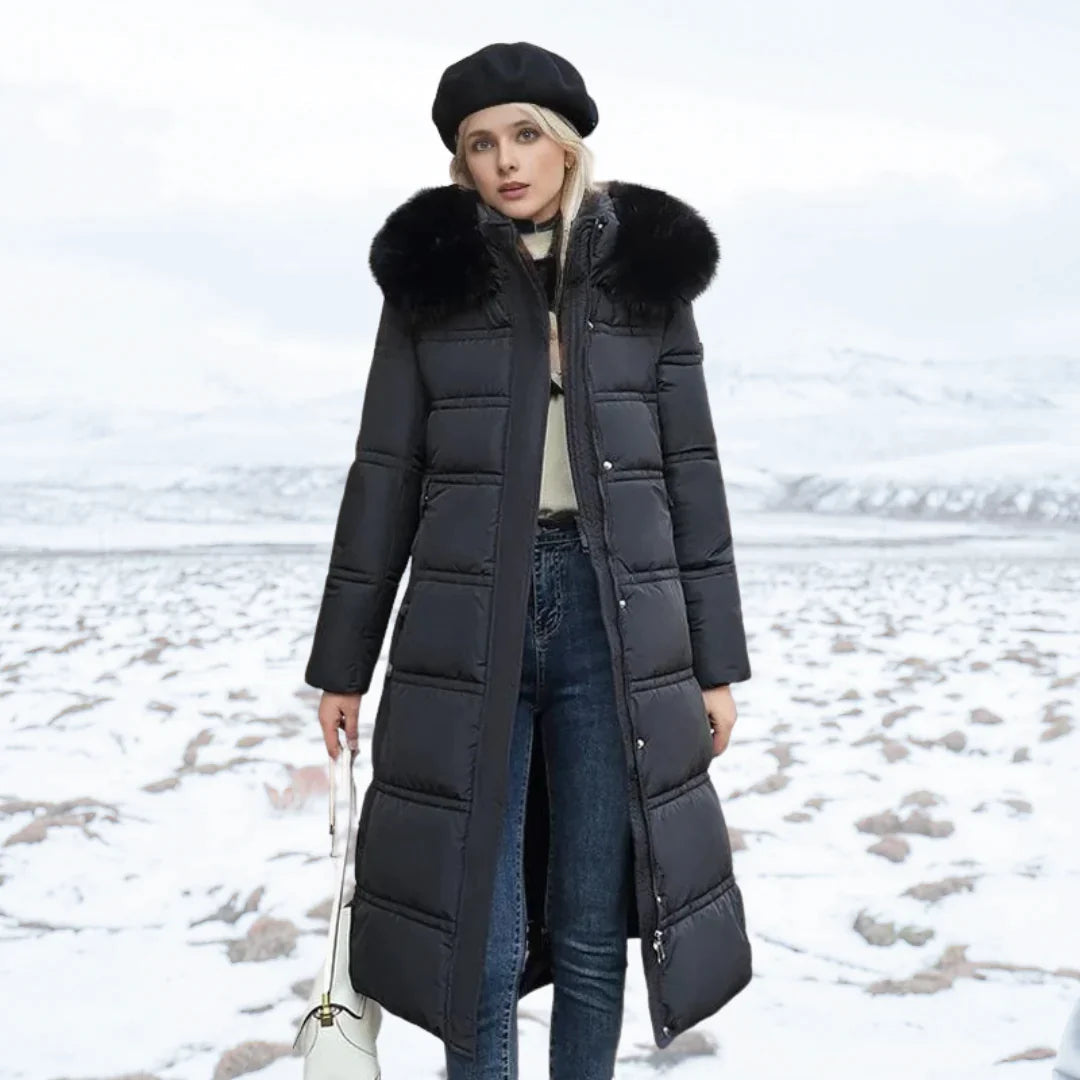 Chic Und Stil | Women's Winter Jacket Warm Lined Jacket with Faux Fur Collar