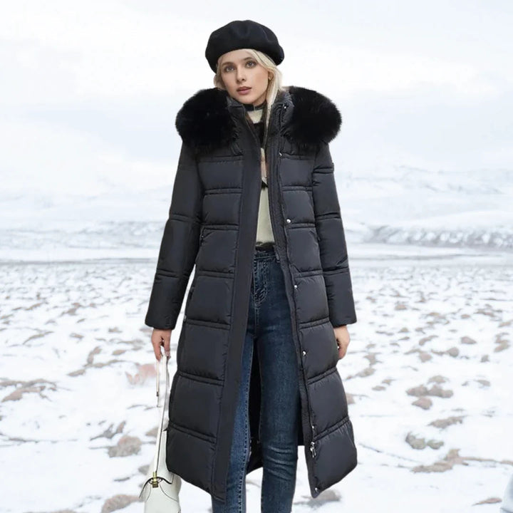 Chic Und Stil | Women's Winter Jacket Warm Lined Jacket with Faux Fur Collar