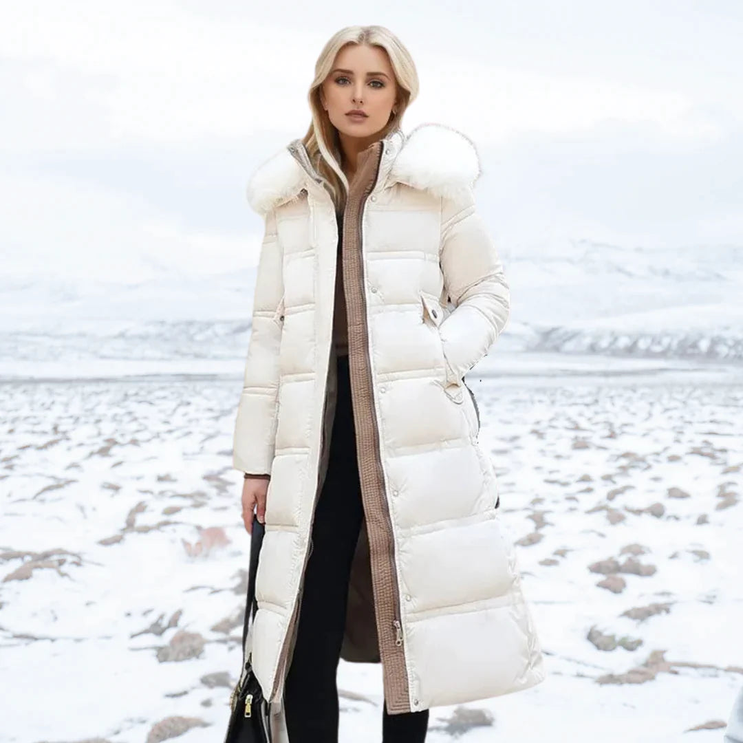 Chic Und Stil | Women's Winter Jacket Warm Lined Jacket with Faux Fur Collar