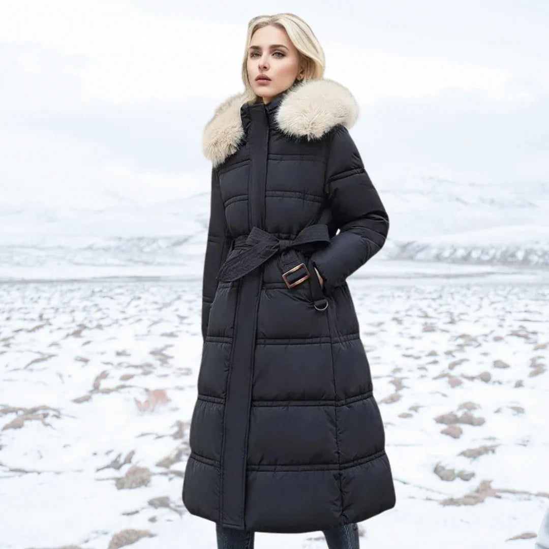 Chic Und Stil | Women's Winter Jacket Warm Lined Jacket with Faux Fur Collar