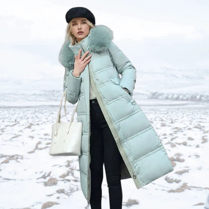 Chic Und Stil | Women's Winter Jacket Warm Lined Jacket with Faux Fur Collar
