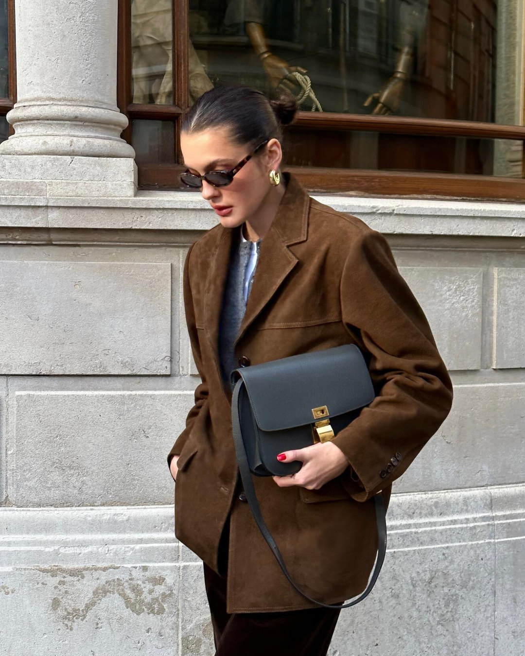 Lune London | and modern women's blazer in suede look