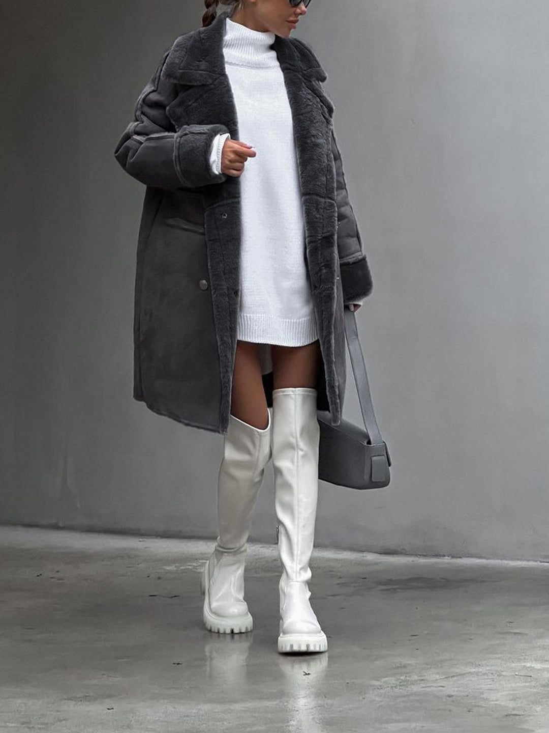 Lune London | Elegant Women's Coat Plus Size Winter Warmth with Soft Lapel
