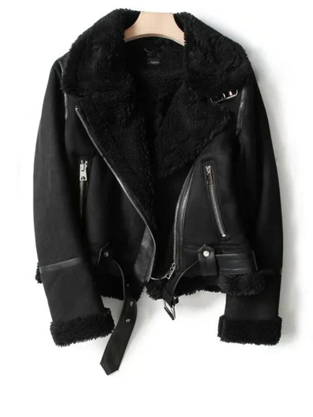 Lune London | Leather jacket for women - Sherpa lining