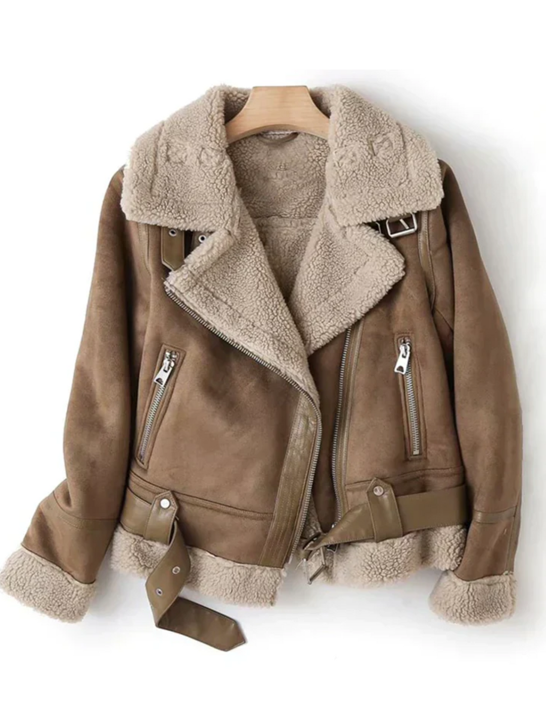 Lune London | Leather jacket for women - Sherpa lining