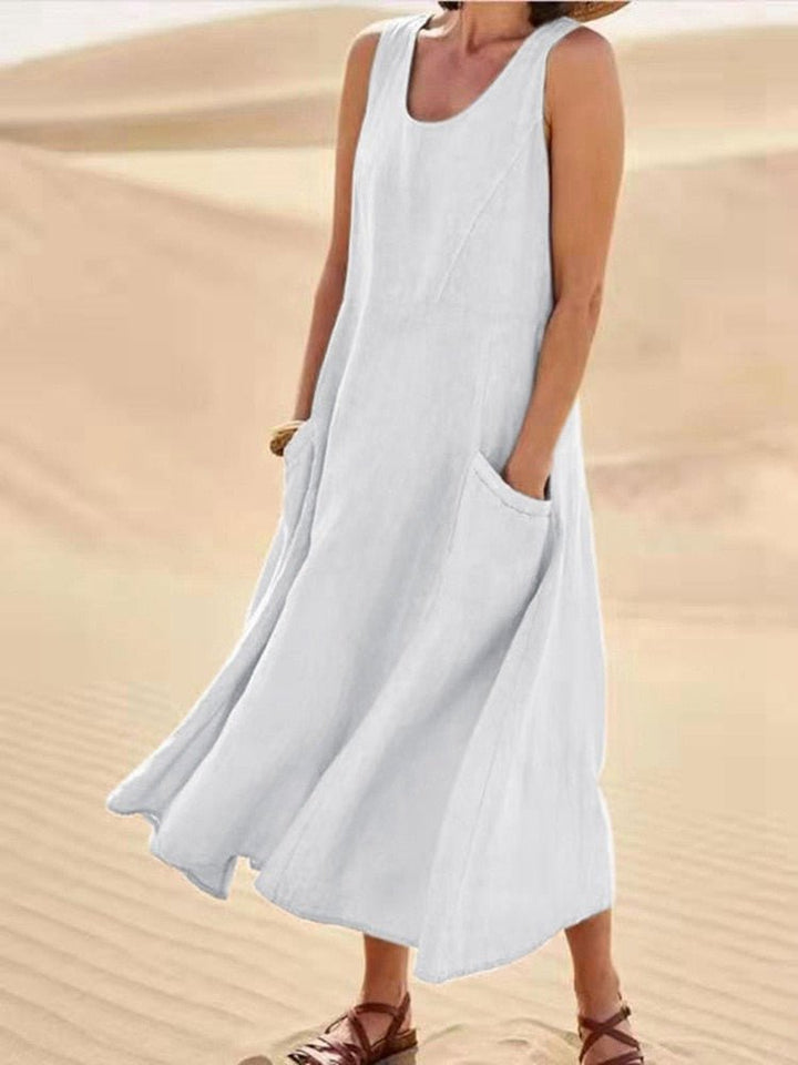 Lune London | Loose Fit Sleeveless Flowing Dress Summer Dress