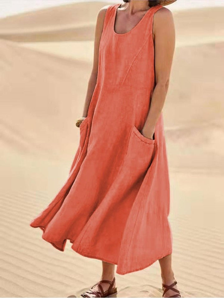 Lune London | Loose Fit Sleeveless Flowing Dress Summer Dress