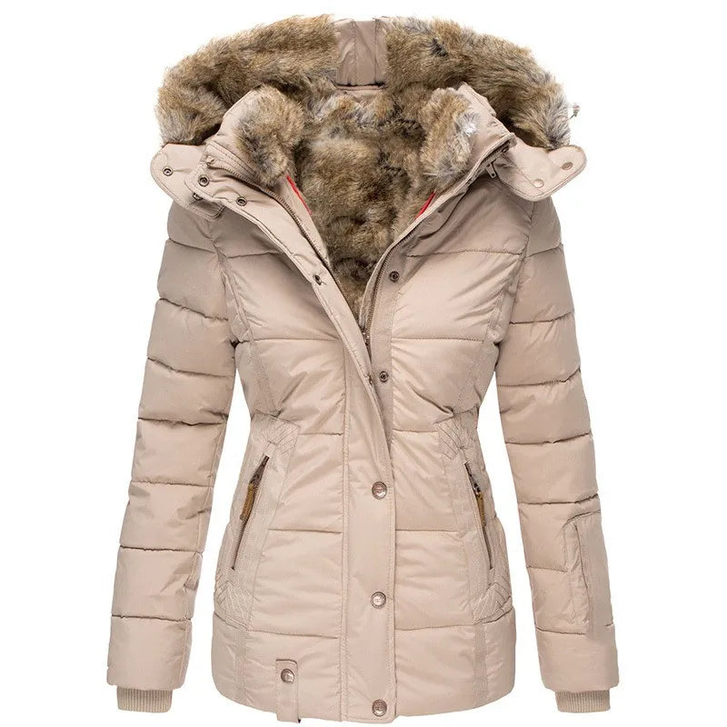 Chic Und Stil | Warm Winter Jacket with Fur Lining for Women
