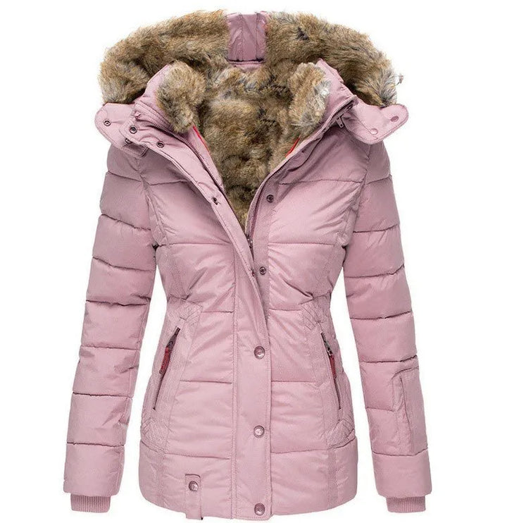 Chic Und Stil | Warm Winter Jacket with Fur Lining for Women