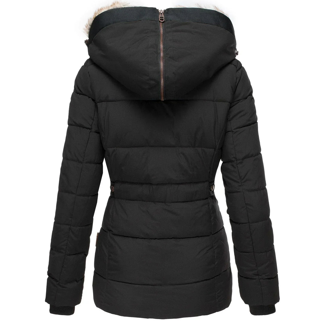 Lune London | Down Puffer Coat with Faux Fur Hood Warm Waterproof & Insulated Winter Jacket