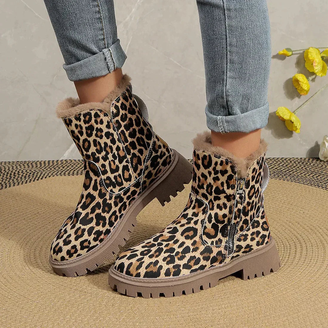 Lune London | Leopard print snow boots for women – Cozy & stylish winter footbed