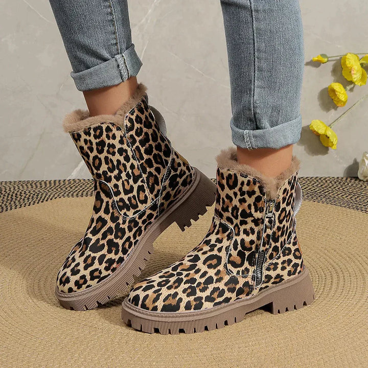Lune London | Leopard print snow boots for women – Cozy & stylish winter footbed