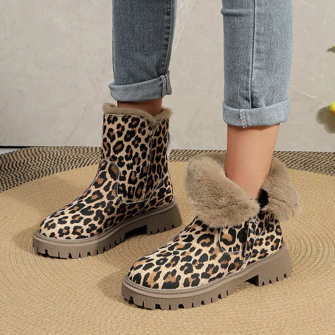 Lune London | Leopard print snow boots for women – Cozy & stylish winter footbed