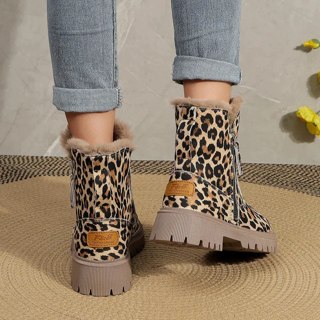 Lune London | Leopard print snow boots for women – Cozy & stylish winter footbed