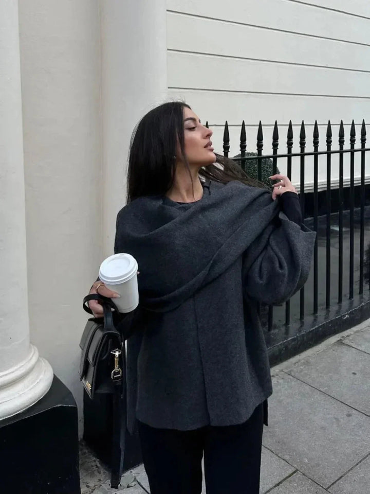 Lune London | Wool blend scarf wrap jacket