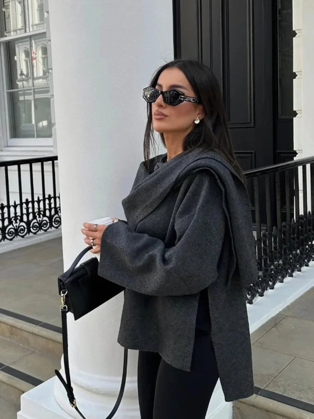 Lune London | Wool blend scarf wrap jacket