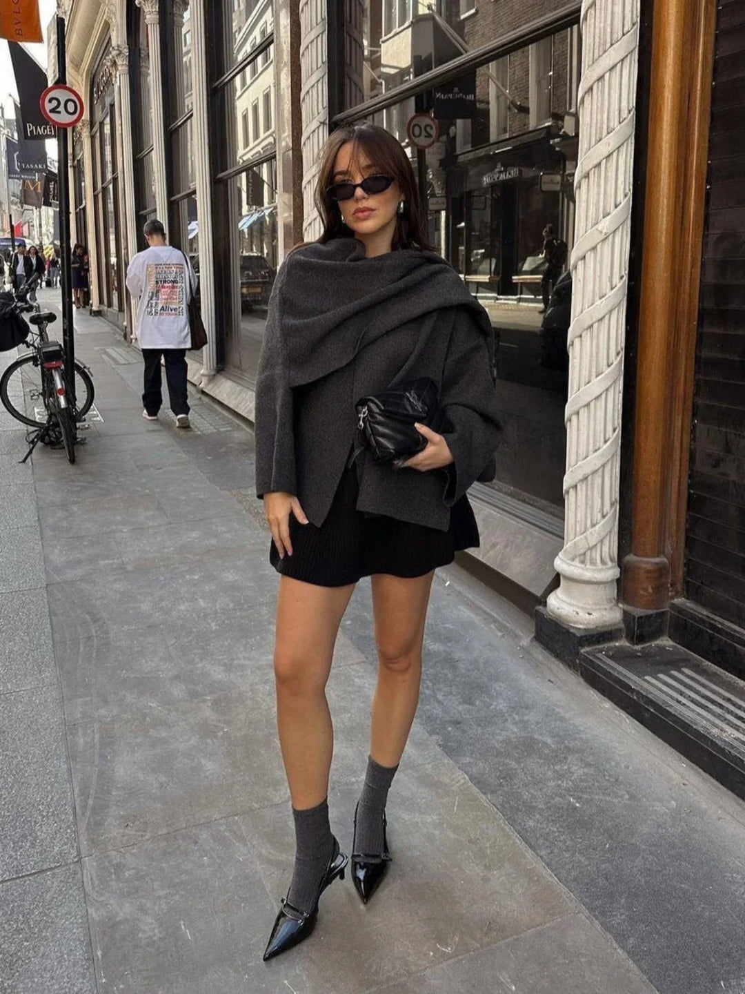 Lune London | Wool blend scarf wrap jacket