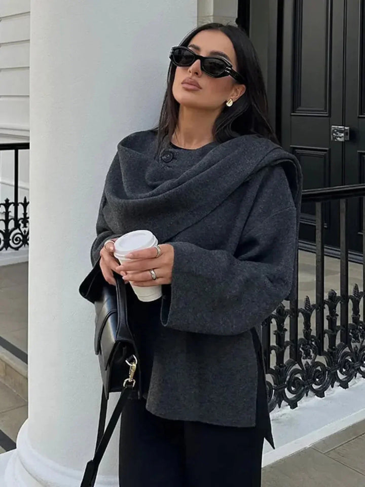 Lune London | Wool blend scarf wrap jacket