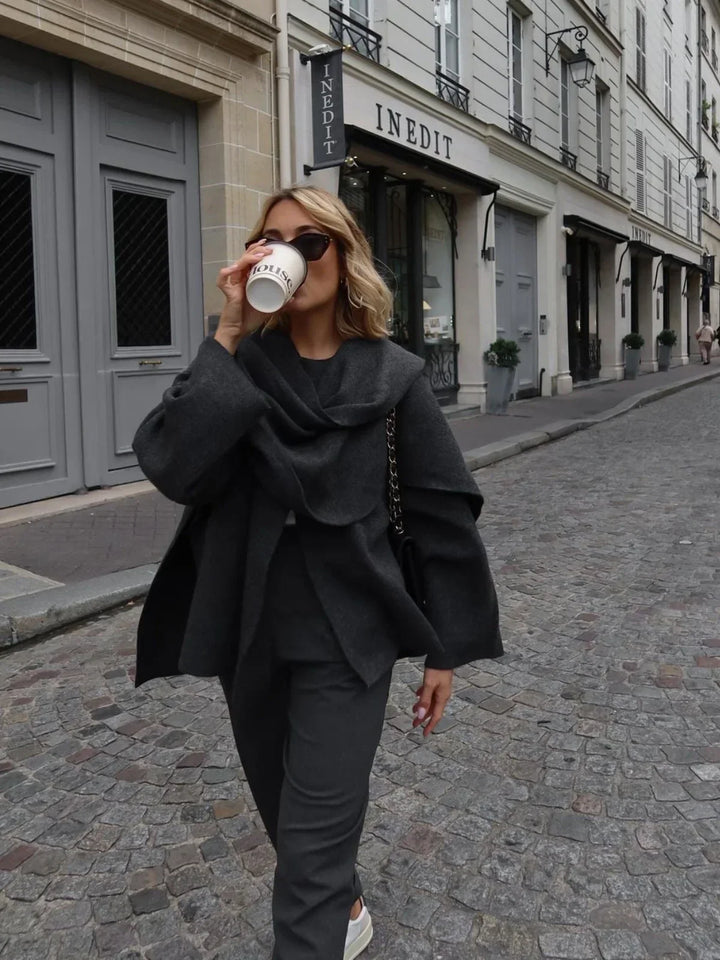 Lune London | Wool blend scarf wrap jacket