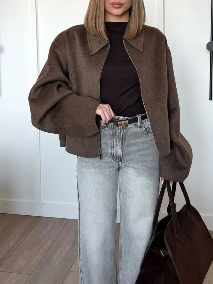 Lune London | Fit Wool Zip-Up Bomber Jacket