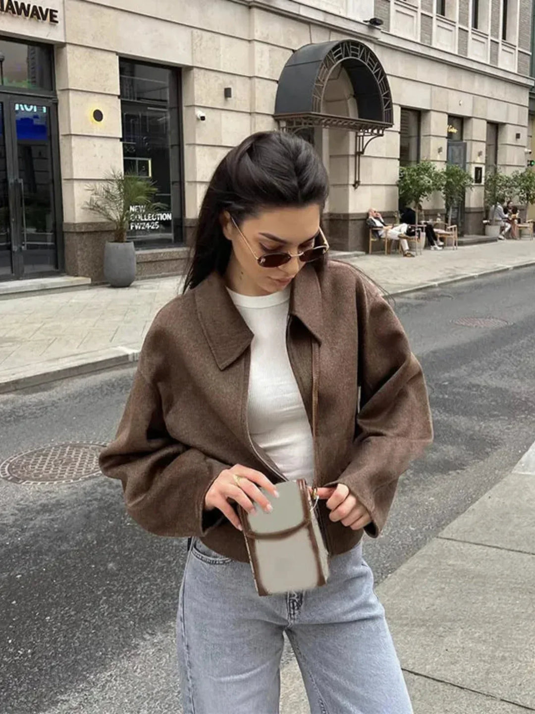 Lune London | Fit Wool Zip-Up Bomber Jacket