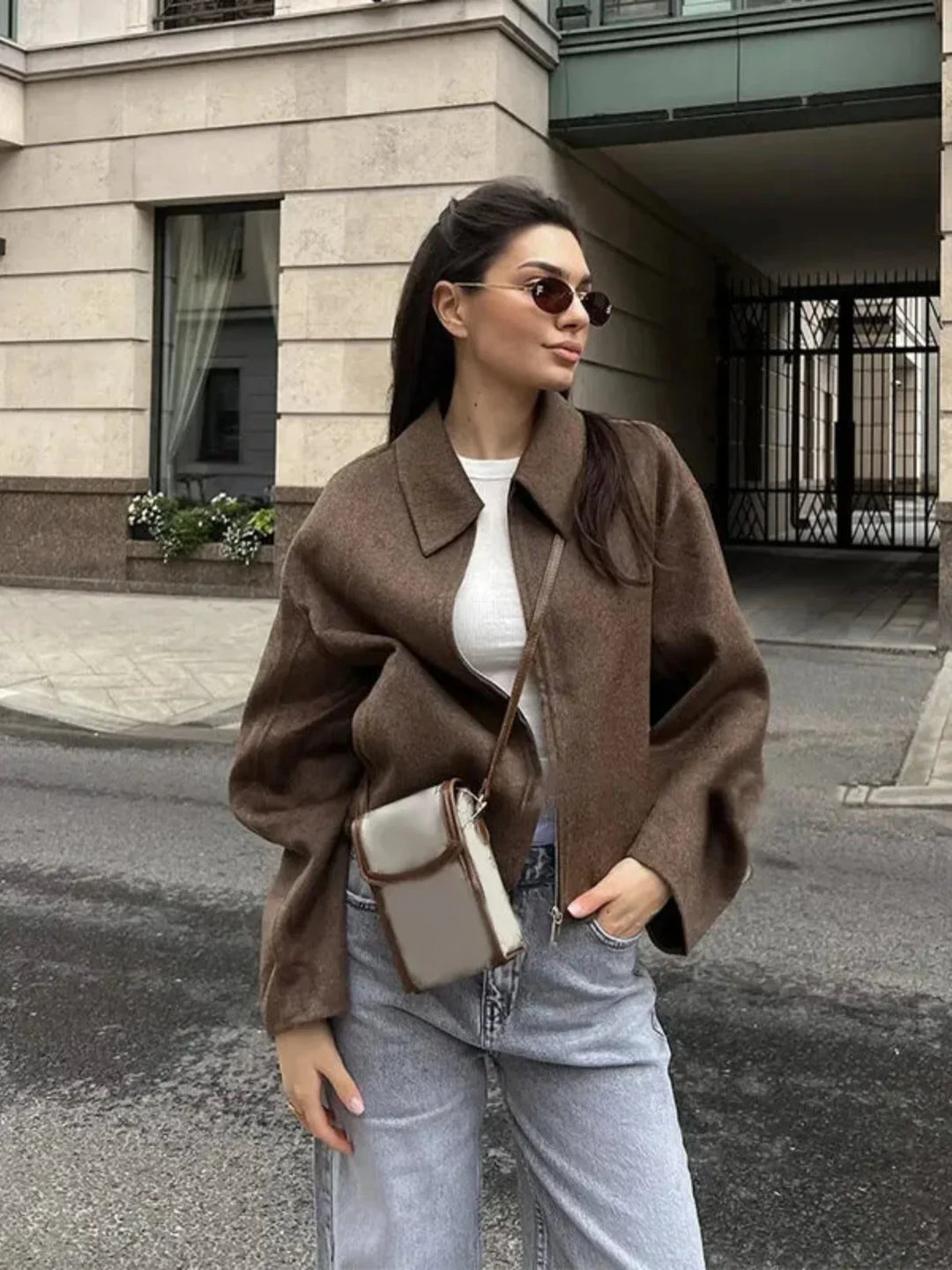 Lune London | Fit Wool Zip-Up Bomber Jacket