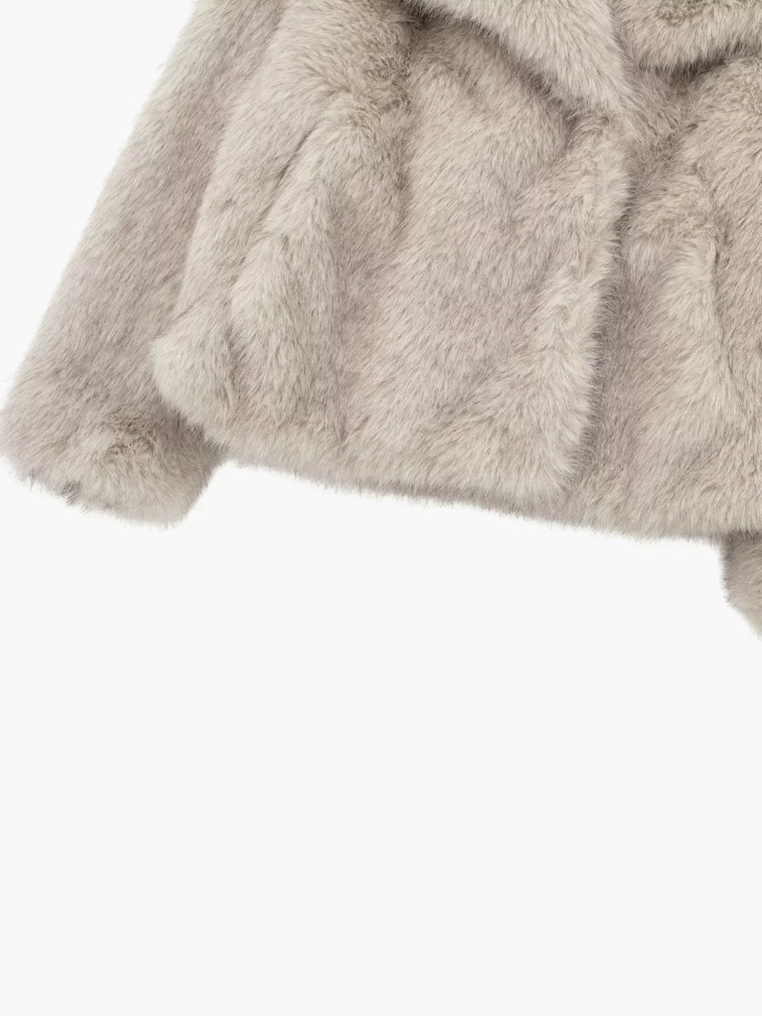Lune London | Sheeps wool faux fur open-front jacket