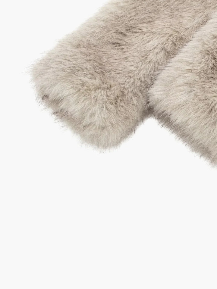 Lune London | Sheeps wool faux fur open-front jacket