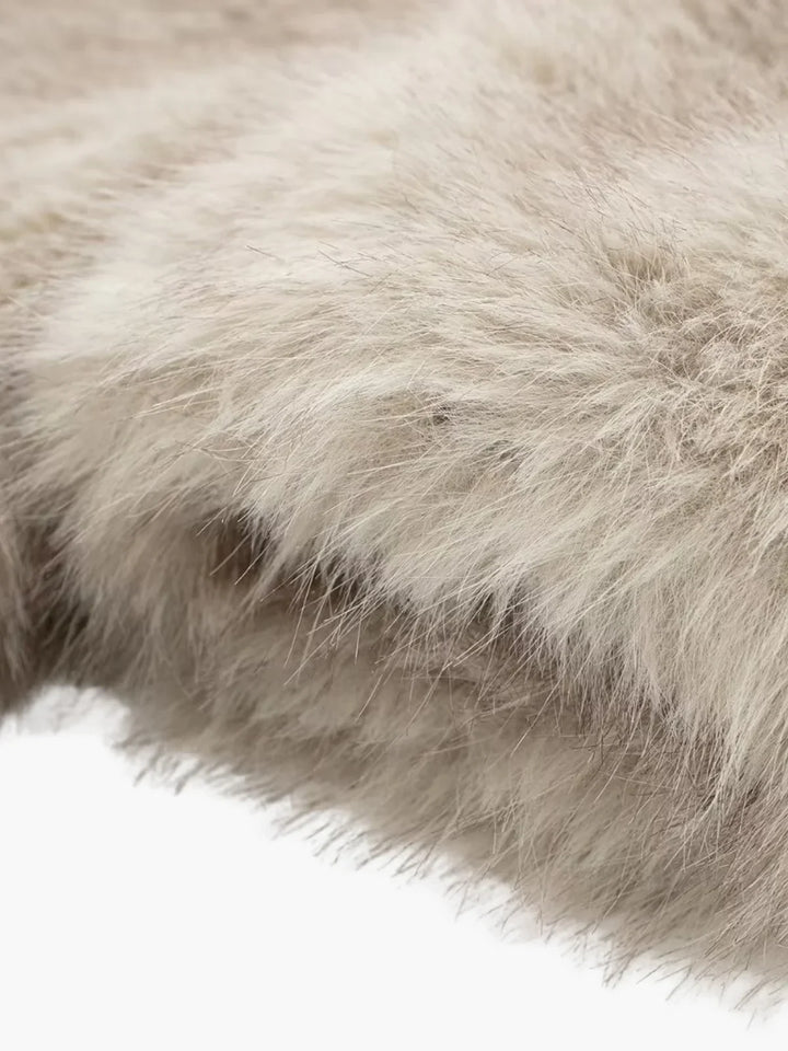 Lune London | Sheeps wool faux fur open-front jacket