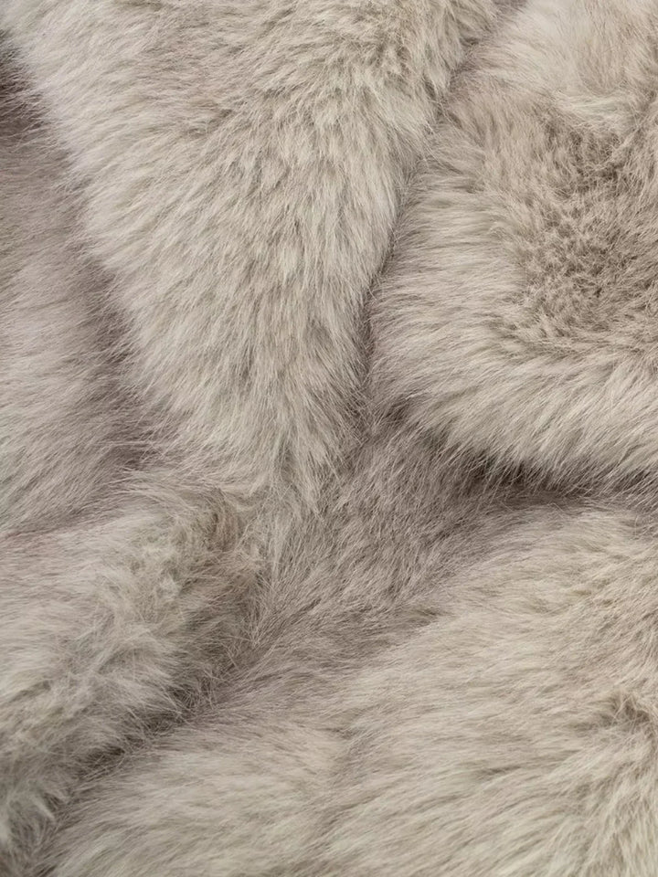 Lune London | Sheeps wool faux fur open-front jacket