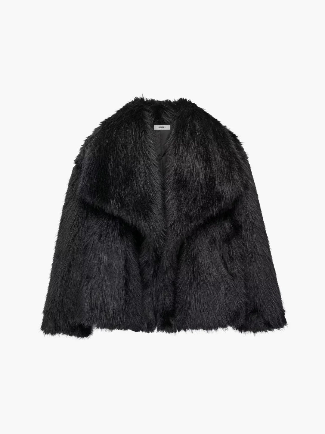 Lune London | Sheeps wool faux fur open-front jacket