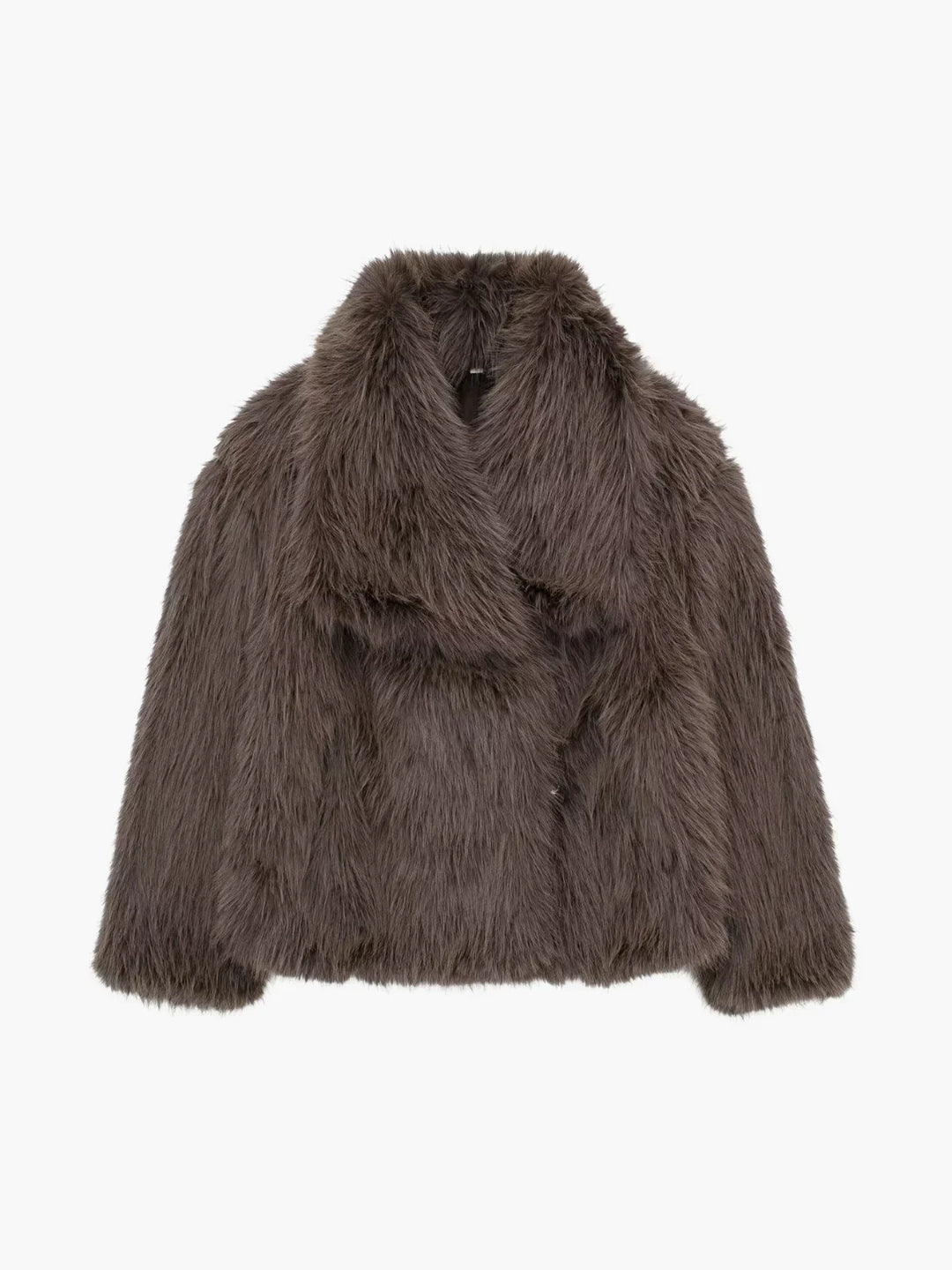 Lune London | Sheeps wool faux fur open-front jacket
