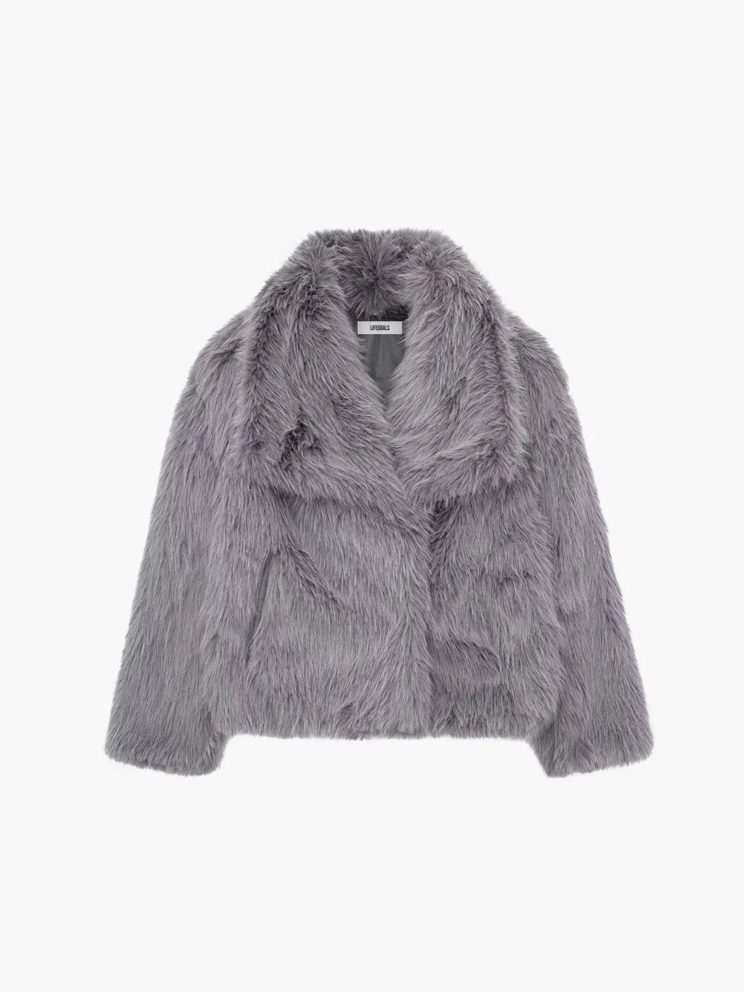 Lune London | Sheeps wool faux fur open-front jacket