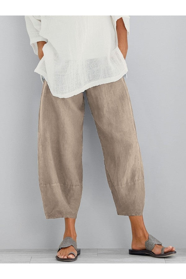 Lune London | Loose Fit Ankle Length Summer Trousers Women's Trousers
