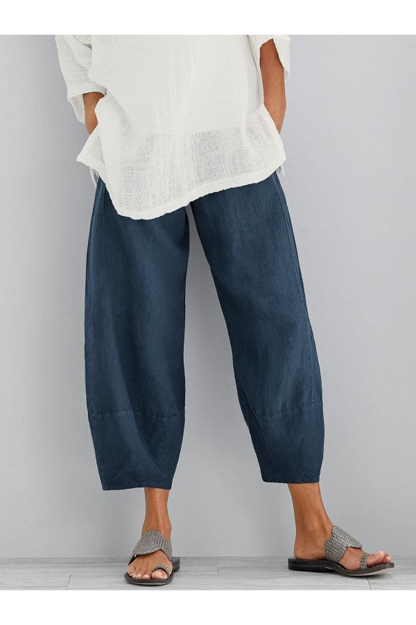 Lune London | Loose Fit Ankle Length Summer Trousers Women's Trousers