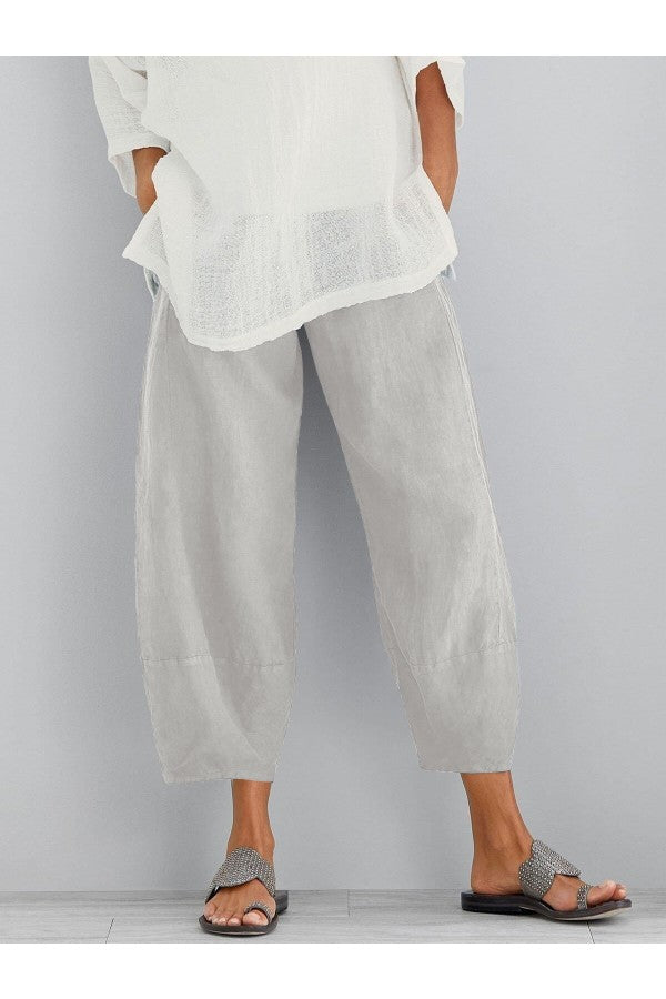 Lune London | Loose Fit Ankle Length Summer Trousers Women's Trousers