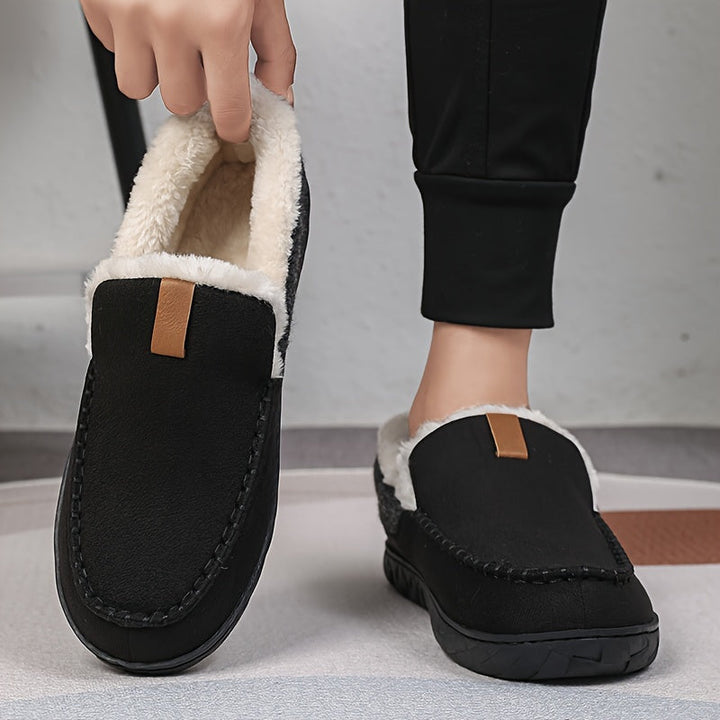 Lune London | Chaussons hommes - Laine de mouton chaude pour l'hiver