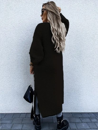 Lune London | Longer Cardigan - Open Design Ribbed Sleeves Seasonal Versatility