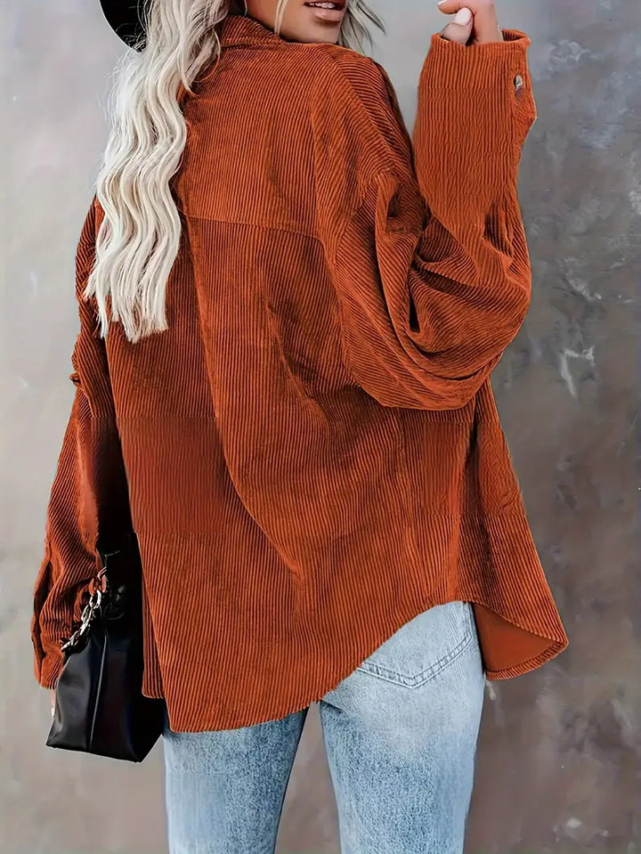 Lune London | Corduroy Trousers Shirt Blouse with Buttons Casual